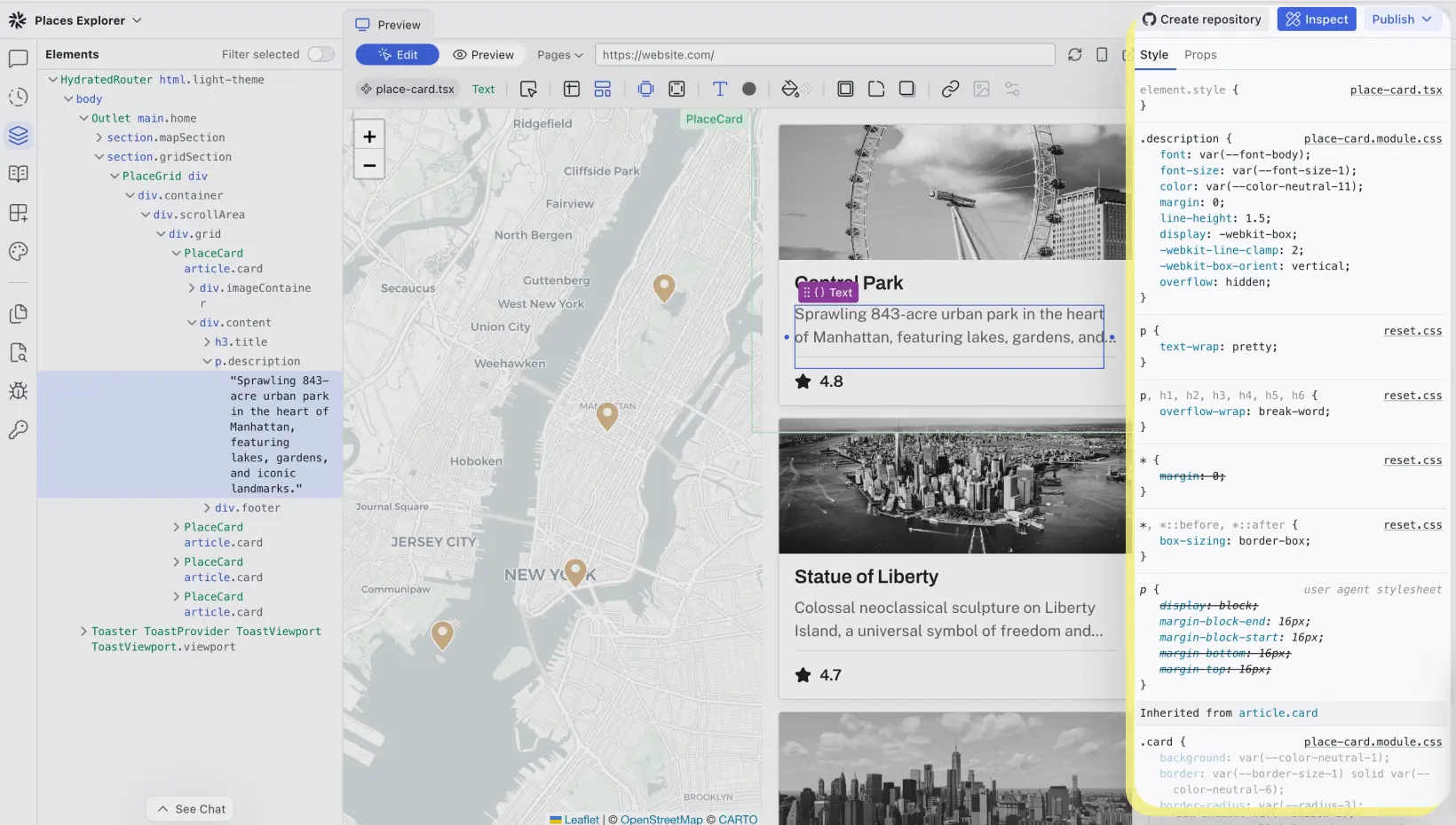 Inspect component structure, logic, and runtime behavior to validate decisions and refine with confidence.