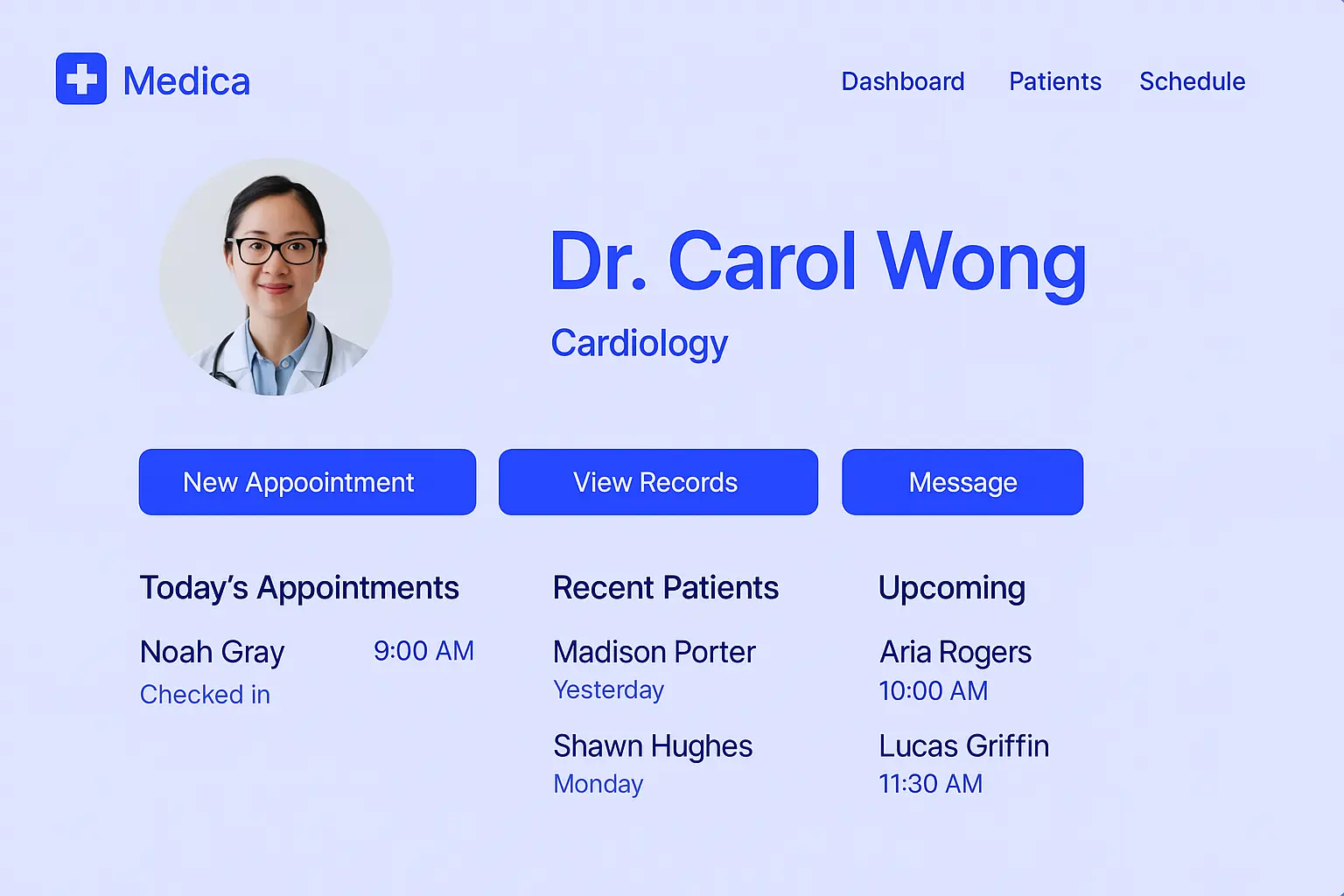 Medical appointment scheduling app project